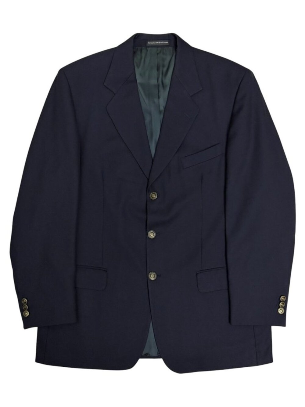 OSCAR DE LA RENTA Vintage Blazer Sport Coat WOOL Blue Business Jacket Mens 46R